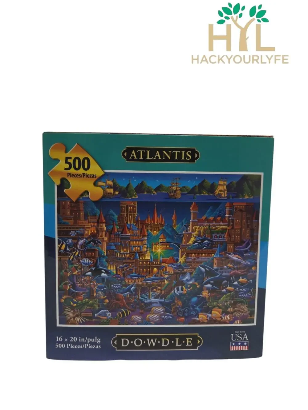 Dowdle Atlantis 500 Piece Jigsaw Puzzle Disney Folk Art Eric Dowdle Mythical New